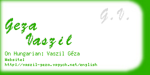 geza vaszil business card